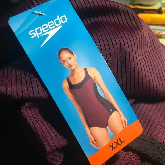 Speedo Swimsuit One Piece Bathing-Suit UV 50+ Co Potent Purple Size XXL - Picture 2 of 4